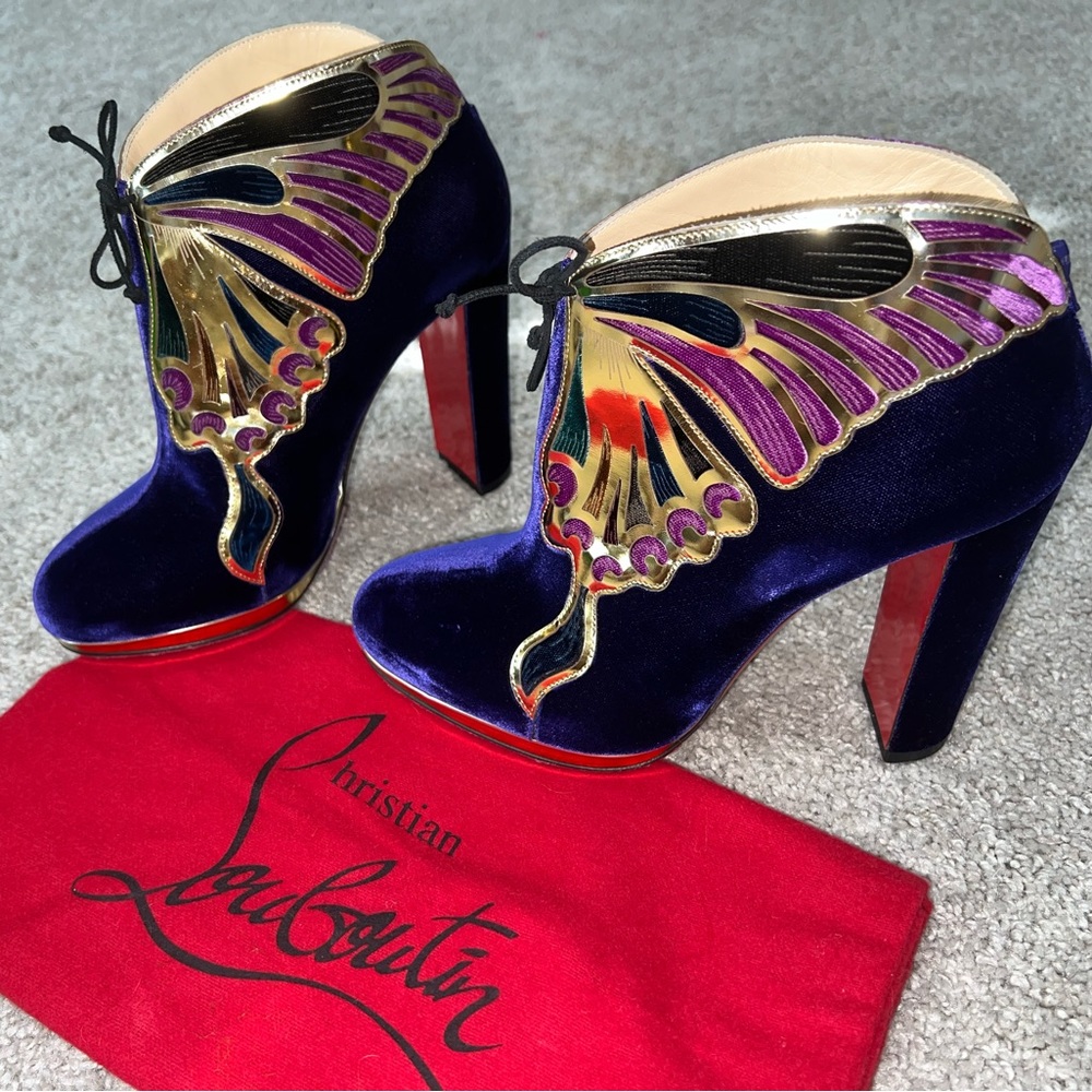 🚨NEW RARE 🚨 Authentic Christian Louboutin Mariposa Ankle booties Size EU 38